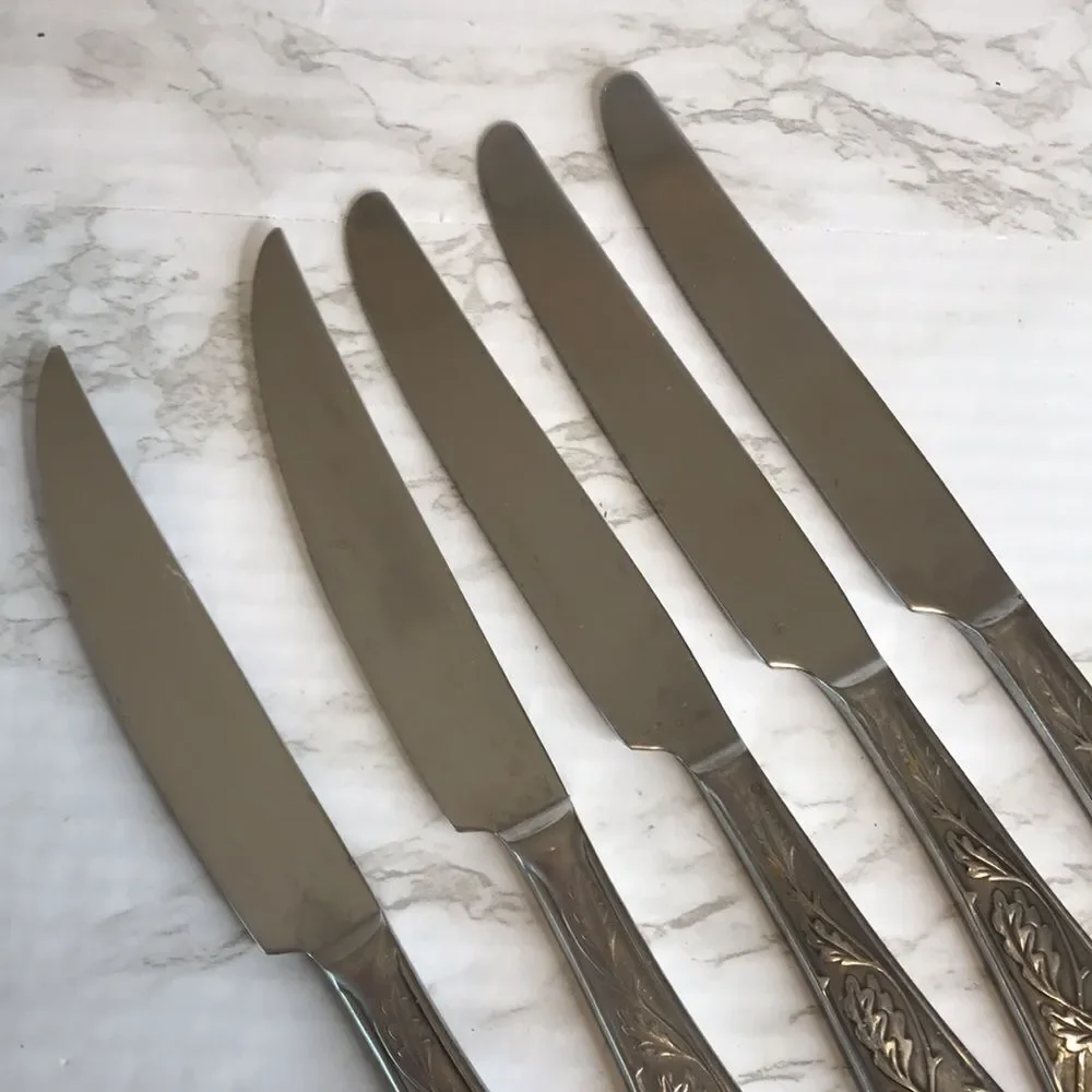 Bass pro set of 5 deer stainless butter dinner knifes